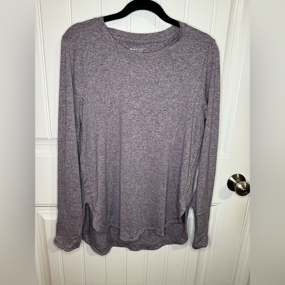 Athleta Dark Sky Violet Uptemp Long Sleeve Athletic Shirt - Picture 2 of 6